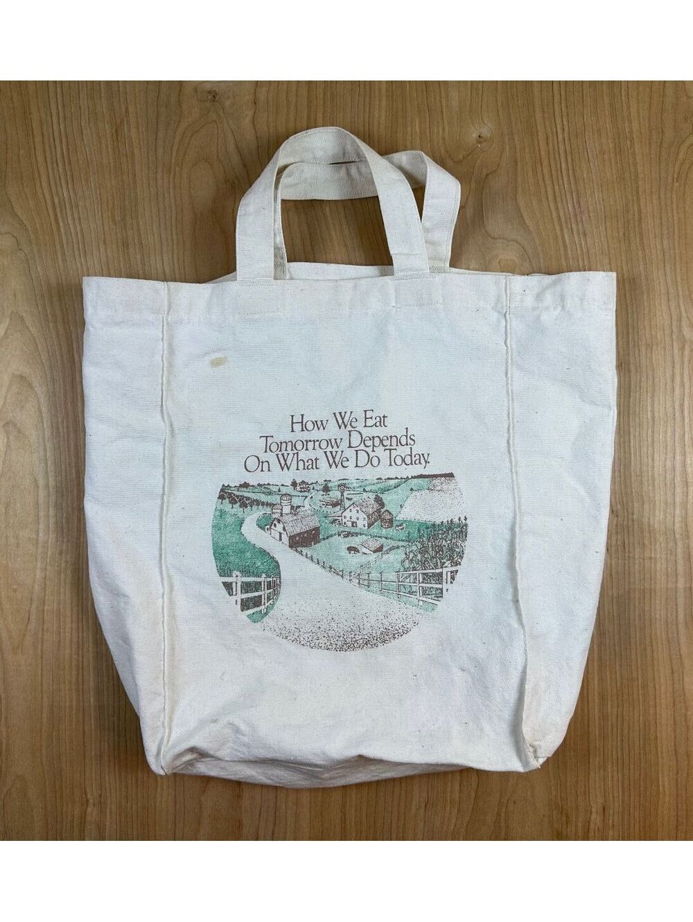 Vintage 90s American Farmland Trust tote bag neither bag farming sustainability